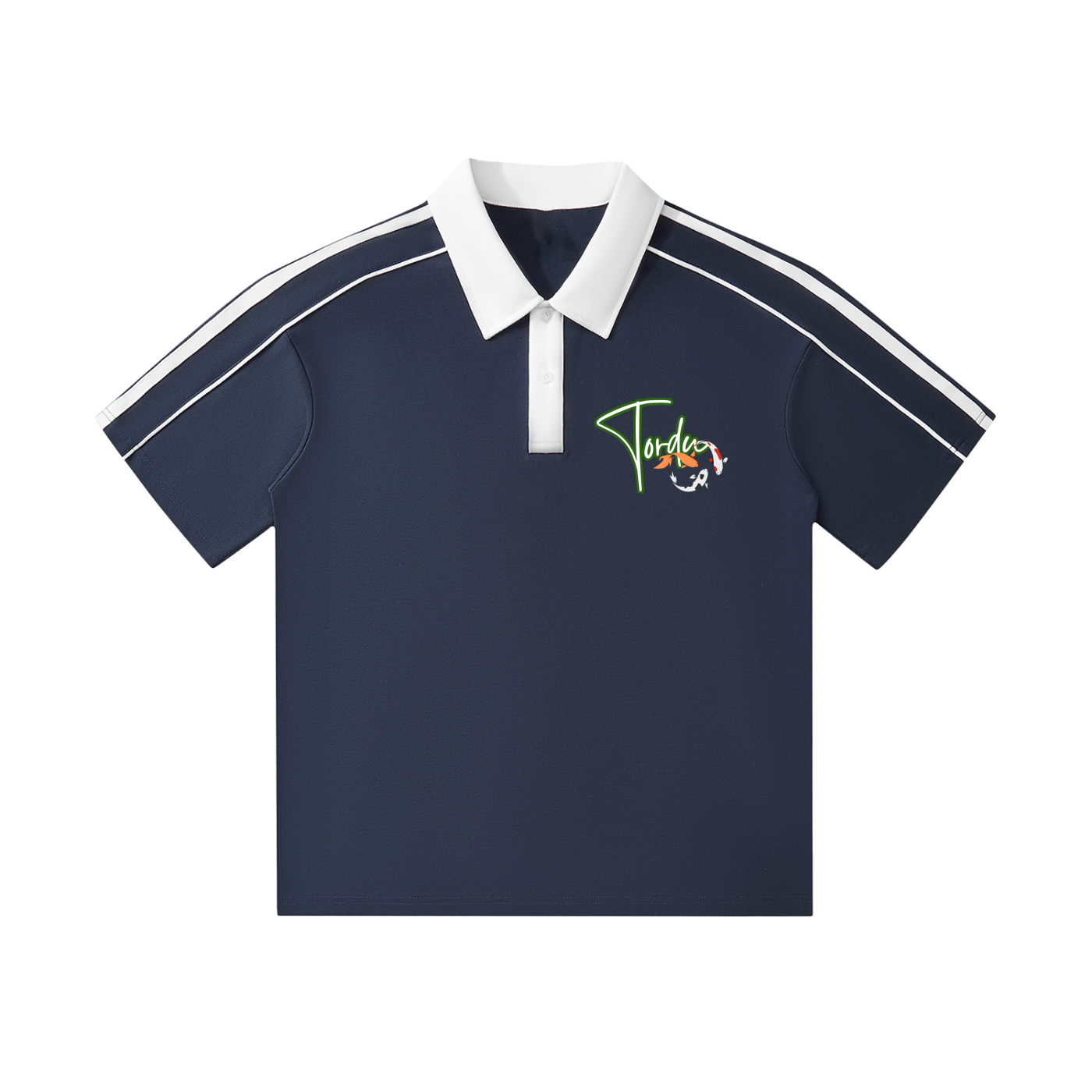 Contrast Collar Short-Sleeve Polo Shirt