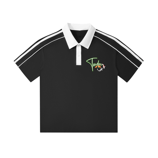 Contrast Collar Short-Sleeve Polo Shirt